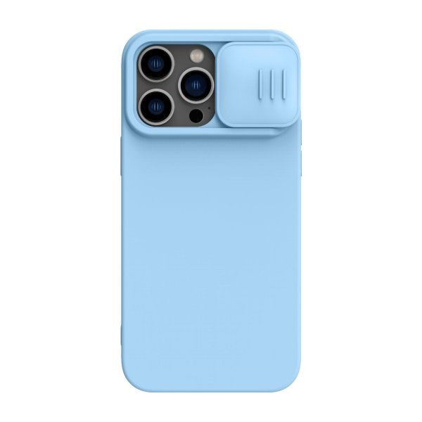 Dėklas Nillkin CamShield Silky Magnetic Silicone Apple iPhone 14 Pro Max šviesiai mėlynas