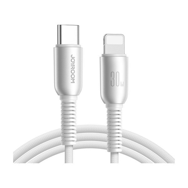 USB kabelis Joyroom S-A51 USB-C to Lightning 30W 1.2m pilkas