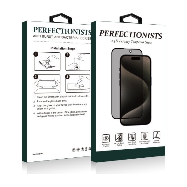LCD apsauginis stikliukas 2.5D Privacy Perfectionists Samsung S938 S25 Ultra juodas