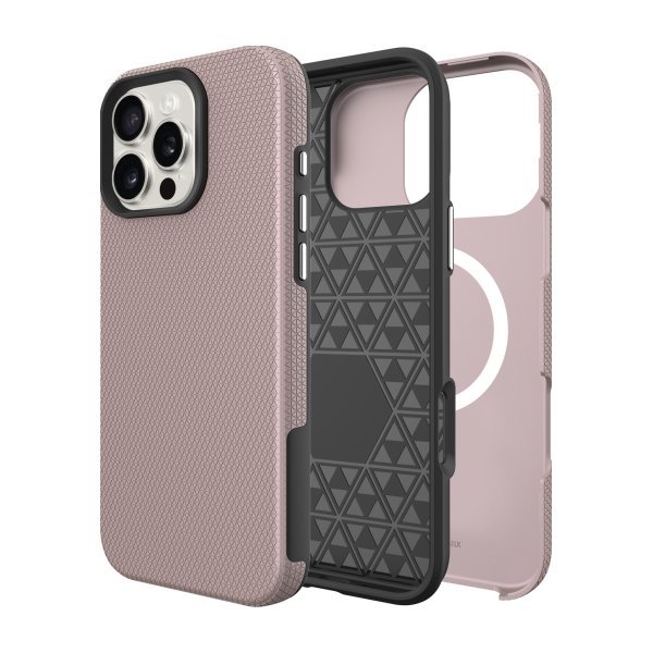Dėklas Perfectionists Triangle Mag Case Apple iPhone 13 Pro rožinio aukso