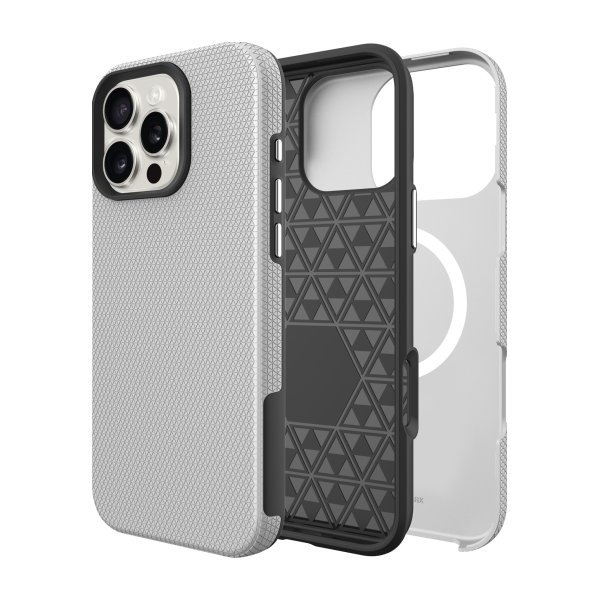 Dėklas Perfectionists Triangle Mag Case Apple iPhone 13 Pro sidabrinis