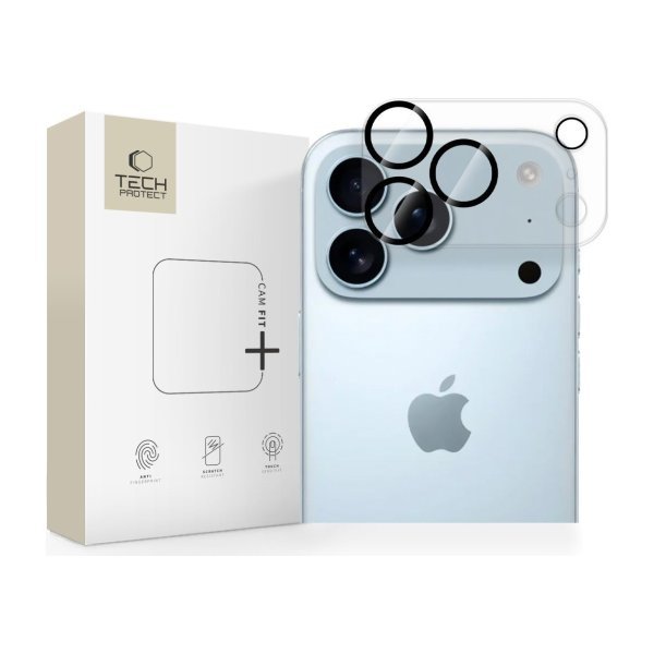 Apsauginis stikliukas kamerai Tech-Protect Cam Fit+ Apple iPhone 17 Pro skaidrus