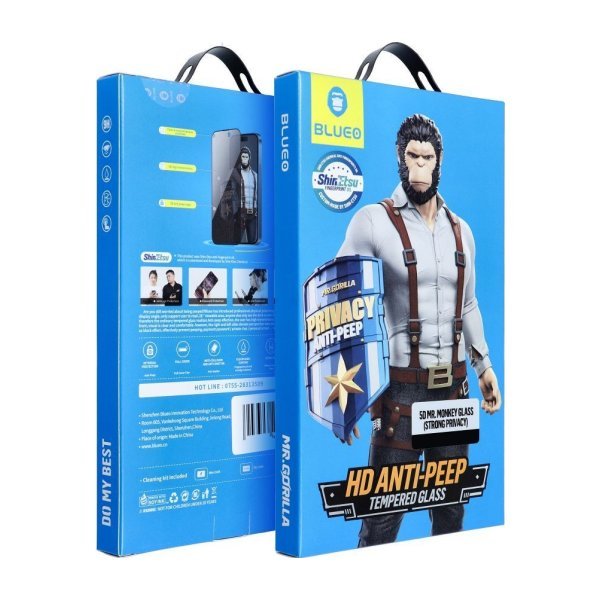 Защитное стекло 5D Mr. Monkey Glass (Strong Privacy) Samsung S931 S25 чёрный