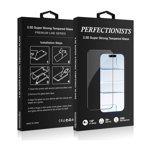 LCD apsauginis stikliukas Perfectionists 2.5D Super Strong Tempered Glass Samsung S938 S25 Ultra juodas
