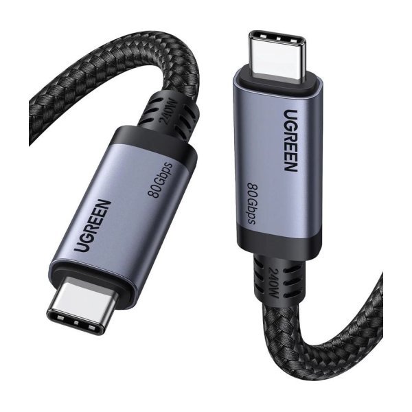 USB kabelis Ugreen L706 USB-C USB4 240W 80Gbit / s 16K@60Hz Thunderbolt 4 1.0m juodas (65383)